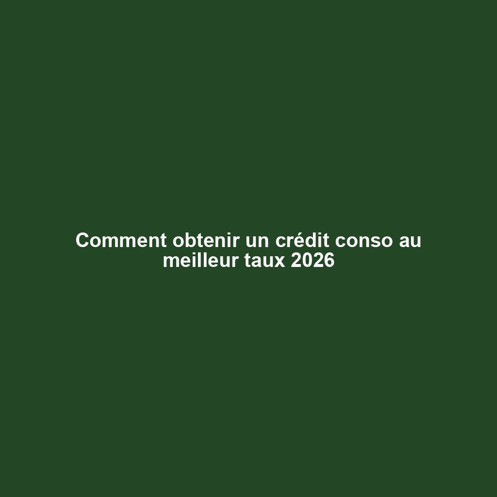 Comment obtenir un crédit conso au meilleur taux 2026