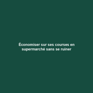 Économiser sur ses courses en supermarché sans se ruiner