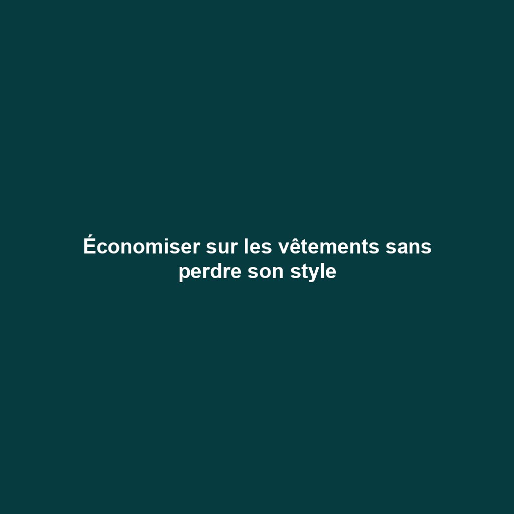 Économiser sur les vêtements sans perdre son style